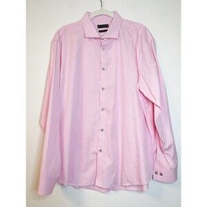 Calvin Klein CK Men's Pink Extreme Slim Fit Performance No Iron Shirt 18.5 34/35